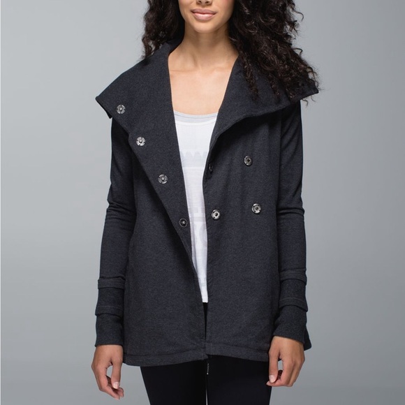 Lululemon size 4 Gratitude Wrap Jacket - Heathered Black -W4574S - Picture 1 of 16